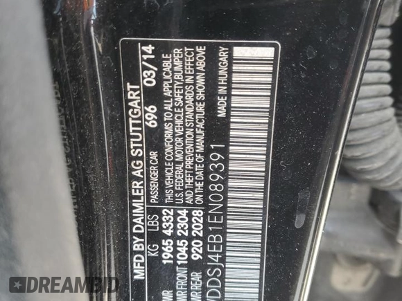2014 Mercedes-Benz CLA 250 z VIN WDDSJ4EB1EN089391, wystawiony jako Copart lot #56491595 z przebiegiem 126 309 mil mil oraz Czysty tytuł • Clean title. Historia ofert i sprzedaży dostępna na DreamBid. Obrazek 12.