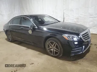 2019 Mercedes-Benz S 560 with VIN WDDUG8GB3KA432779, listed as a Copart auction lot 44884365 with 73,498 mi miles and Salvage Title. Bid and sale history available at DreamBid. Image 4.