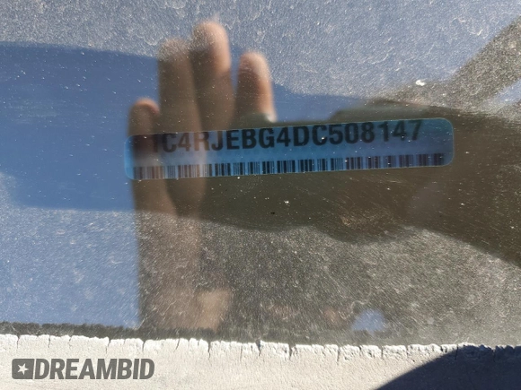 2013 Jeep Grand Cherokee Limited with VIN 1C4RJEBG4DC508147, listed as a Copart auction lot 47617945 with 203,680 mi miles and Salvage Title. Bid and sale history available at carsss.com. Image 14.