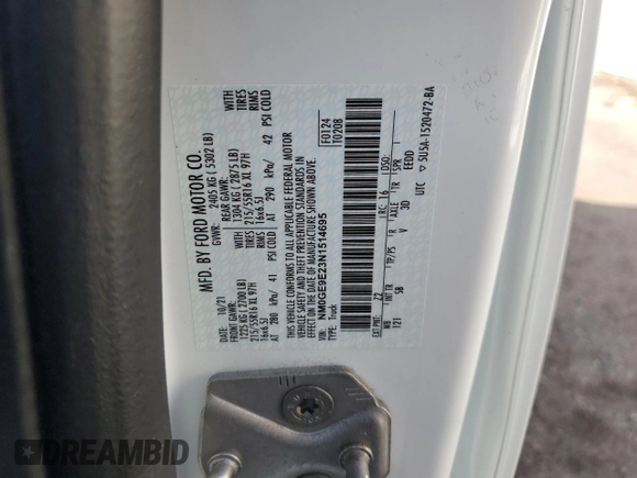 2022 Ford Transit Connect XL with VIN NM0GE9E23N1514695, listed as a Copart auction lot 82611814 with 84,124 mi miles and Salvage title. Bid and sale history available at DreamBid. Image 13.