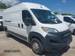 2023 Ram ProMaster Cargo with VIN 3C6LRVDG9PE571678, listed as a IAAI auction lot 42086674 with 45,422 mi miles. Bid and sale history available at carsss.com. Image 1.