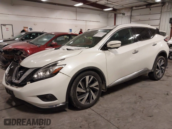 2017 Nissan Murano SL with VIN 5N1AZ2MH0HN151436, listed as a IAAI auction lot 41611214 with 127,500 mi miles and . Bid and sale history available at carsss.com. Image 18.