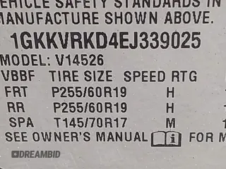 2014 GMC Acadia SLT z VIN 1GKKVRKD4EJ339025, wystawiony jako IAAI lot #42093548 z przebiegiem Nie podano mil oraz . Historia ofert i sprzedaży dostępna na DreamBid. Obrazek 9.