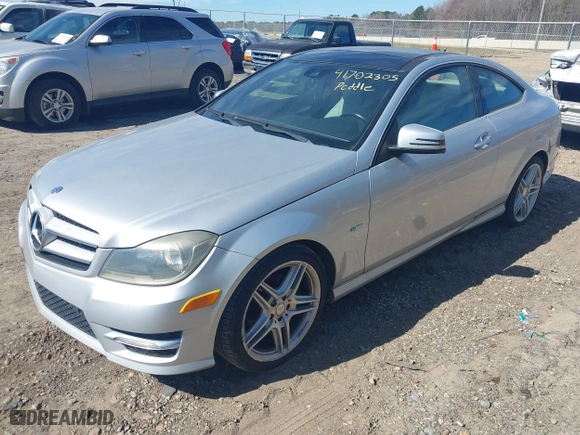 2012 Mercedes-Benz C-Class C 250 with VIN WDDGJ4HB8CF822528, listed as a IAAI auction lot 41702305 with 161,346 mi miles. Bid and sale history available at carsss.com. Image 2.