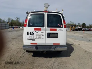 2014 Chevrolet Express Cargo Van with VIN 1GCWGFCA4E1153575, listed as a Copart auction lot 48228214 with 227,892 mi miles and Salvage Title. Bid and sale history available at carsss.com. Image 6.
