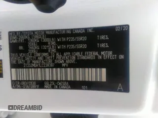 2020 Lexus RX 350 F Sport with VIN 2T2SZMDA1LC238387, listed as a Copart auction lot 50836324 with 18,574 mi miles and . Bid and sale history available at DreamBid. Image 10.