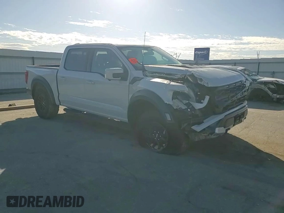 2024 Ford F-150 Raptor with VIN 1FTFW1RG9RFA65096, listed as a Copart auction lot 43702405 with 21,959 mi miles and Salvage Title. Bid and sale history available at DreamBid. Image 10.
