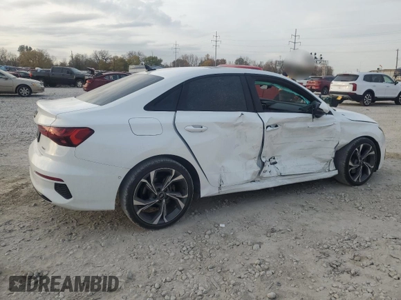 2022 Audi A3 Premium Plus with VIN WAUHUDGY0NA020919, listed as a Copart auction lot 78443844 with 38,825 mi miles and Salvage Title. Bid and sale history available at carsss.com. Image 3.