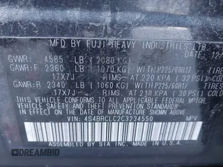2012 Subaru Outback Limited с VIN 4S4BRCLC2C3234550, выставлен на аукционе IAAI как лот 40898181 с пробегом 191 226 миль миль и . История ставок и продаж доступна на DreamBid. Изображение 9.