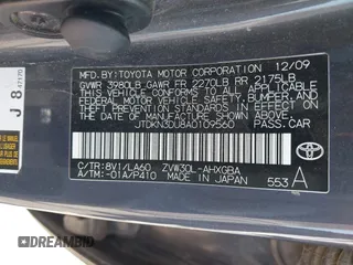 2010 Toyota Prius II with VIN JTDKN3DU8A0109560, listed as a IAAI auction lot 40243073 with 252,915 mi miles and . Bid and sale history available at DreamBid. Image 9.