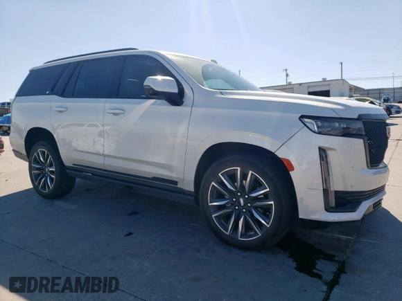 2023 Cadillac Escalade 4WD Sport with VIN 1GYS4FKL9PR531625, listed as a Copart auction lot 50105865 with 25,110 mi miles and Salvage title. Bid and sale history available at DreamBid. Image 4.