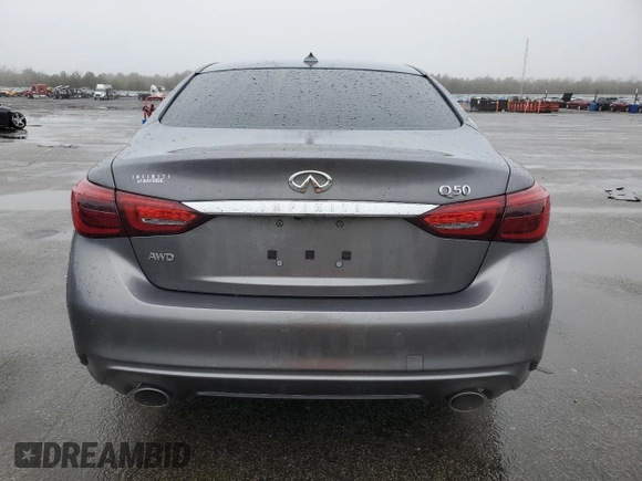 2023 Infiniti Q50 Luxe with VIN JN1EV7BR6PM541314, listed as a Copart auction lot 49377505 with 23,601 mi miles and Salvage title. Bid and sale history available at DreamBid. Image 6.