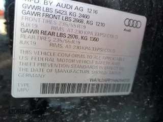 2017 Audi Q5 Premium Plus с VIN WA1L2AFP1HA094035, выставлен на аукционе Copart как лот 52398275 с пробегом Не указан миль и Списание • Salvage title. История ставок и продаж доступна на DreamBid. Изображение 14.