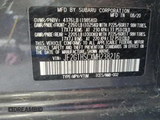 2021 Subaru Crosstrek Special Sports с VIN JF2GTHSCXMH238216, выставлен на аукционе Copart как лот 54228485 с пробегом 32 192 миль миль и Списание • Salvage title. История ставок и продаж доступна на DreamBid. Изображение 14.