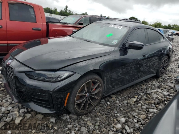 2023 BMW 4 Series M440i with VIN WBA63AW04PFP17973, listed as a Copart auction lot 63539124 with 23,425 mi miles and Salvage title. Bid and sale history available at DreamBid. Image 1.