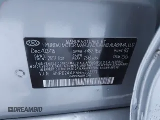 2017 Hyundai Sonata 2.4L with VIN 5NPE24AF6HH533771, listed as a IAAI auction lot 41179431 with 76,597 mi miles and . Bid and sale history available at carsss.com. Image 9.