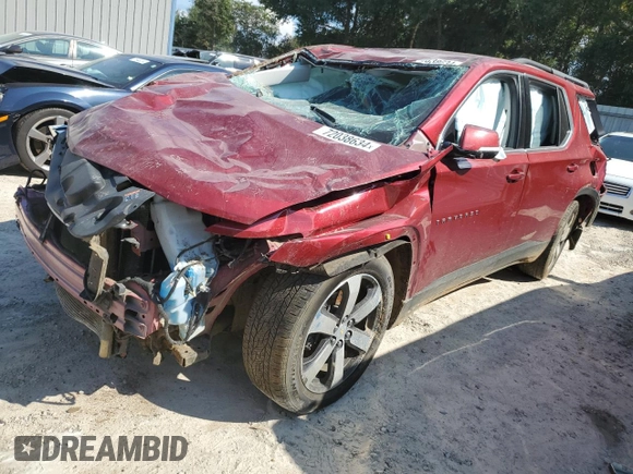 2020 Chevrolet Traverse LT Leather with VIN 1GNERHKW3LJ244596, listed as a Copart auction lot 83923704 with 0 mi miles and Salvage Title. Bid and sale history available at carsss.com. Image 1.