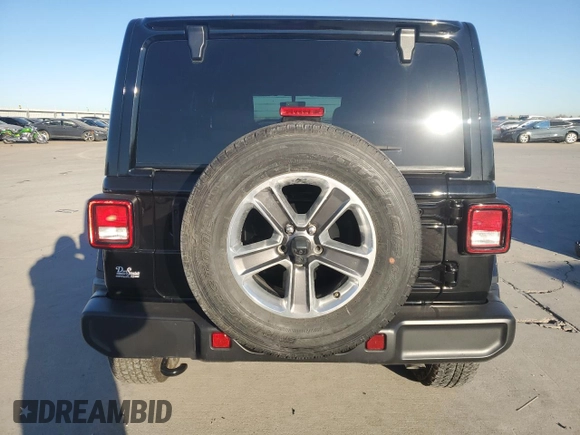 2022 Jeep Wrangler Unlimited Sahara with VIN 1C4HJXEG9NW191002, listed as a Copart auction lot 42486595 with 21,301 mi miles and Salvage title. Bid and sale history available at DreamBid. Image 6.