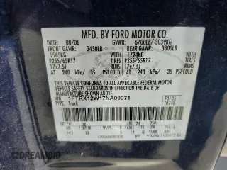 2007 Ford F-150 STX with VIN 1FTRX12W17NA09071, listed as a Copart auction lot 54450035 with 190,642 mi miles and Clean Title. Bid and sale history available at DreamBid. Image 12.