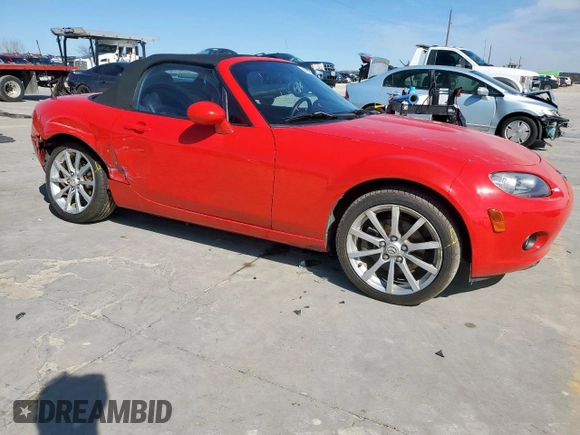 2006 Mazda MX-5 Miata Grand Touring with VIN JM1NC25F860107442, listed as a Copart auction lot 47241795 with 144,661 mi miles and Salvage title. Bid and sale history available at DreamBid. Image 4.