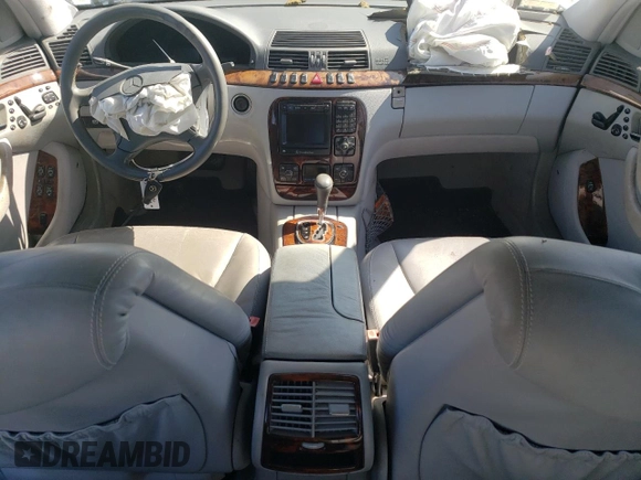 2002 Mercedes-Benz S-Class 5.0L with VIN WDBNG75J72A236202, listed as a Copart auction lot 52209845 with 0 mi miles and Salvage Title. Bid and sale history available at carsss.com. Image 8.