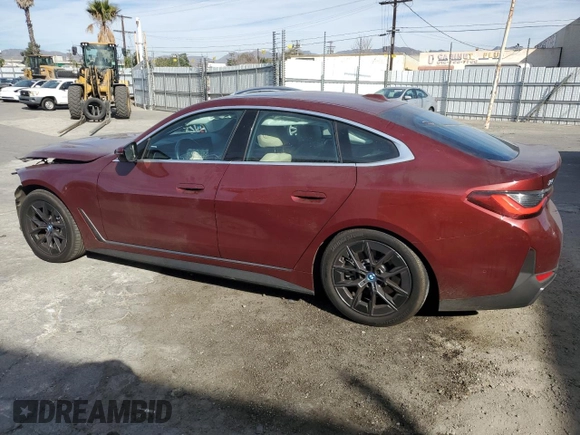 2024 BMW i4 eDrive35 with VIN WBY43AW00RFS13061, listed as a Copart auction lot 85991874 with 5,732 mi miles and Salvage Title. Bid and sale history available at carsss.com. Image 2.