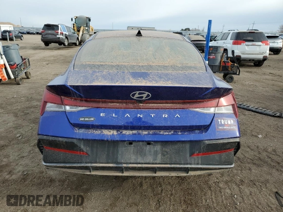 2024 Hyundai Elantra SEL with VIN KMHLM4DG0RU811458, listed as a Copart auction lot 49504685 with 16,163 mi miles and Salvage Title. Bid and sale history available at carsss.com. Image 6.