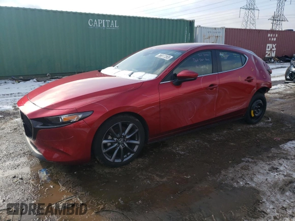 2019 Mazda Mazda3 Hatchback with VIN JM1BPAJM3K1119525, listed as a Copart auction lot 36617393 with 35,612 mi miles. Bid and sale history available at carsss.com. Image 1.