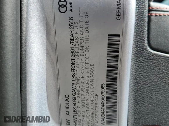 2019 Audi S4 Premium Plus with VIN WAUB4AF44KA079065, listed as a Copart auction lot 49865473 with 65,306 mi miles. Bid and sale history available at carsss.com. Image 13.