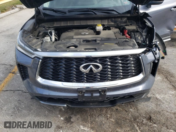 2023 Infiniti QX60 SENSORY with VIN 5N1DL1GS8PC354696, listed as a Copart auction lot 84423854 with 26,042 mi miles and Salvage Title. Bid and sale history available at carsss.com. Image 12.