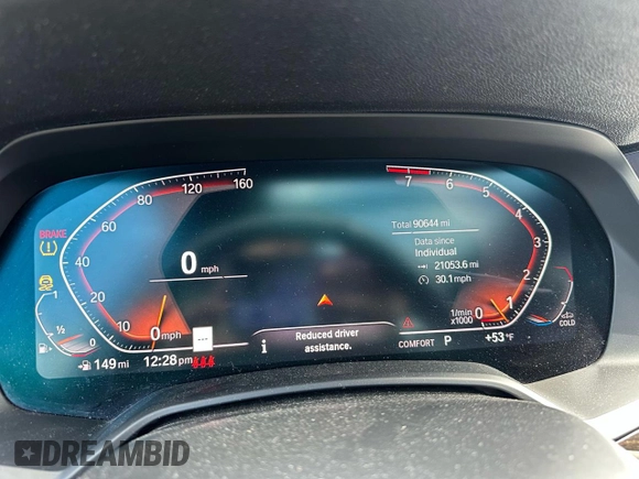 2019 BMW X5 xDrive40i with VIN 5UXCR6C59KLL00813, listed as a Copart auction lot 52580175 with 90,644 mi miles and Clean Title. Bid and sale history available at carsss.com. Image 9.
