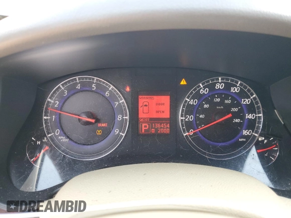 2008 Infiniti EX Journey with VIN JNKAJ09F28M352377, listed as a Copart auction lot 58261205 with 136,454 mi miles and Salvage title. Bid and sale history available at DreamBid. Image 9.