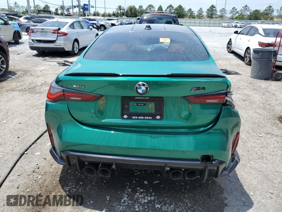 2024 BMW M4 Competition xDrive with VIN WBS43AZ0XRCR90189, listed as a Copart auction lot 54363595 with Not provided miles and Non repairable. Bid and sale history available at DreamBid. Image 6.