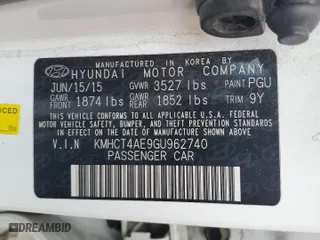 2016 Hyundai Accent SE with VIN KMHCT4AE9GU962740, listed as a Copart auction lot 53553055 with 134,145 mi miles and Salvage Title. Bid and sale history available at carsss.com. Image 12.
