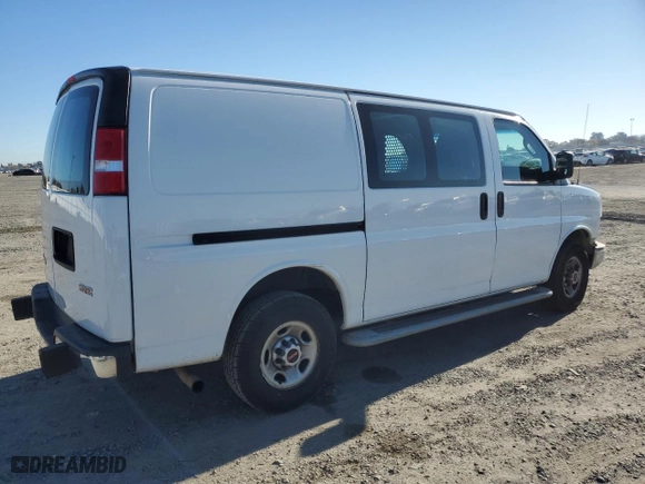 2019 GMC Savana Cargo Van with VIN 1GTW7AFG9K1256506, listed as a Copart auction lot 83844804 with 93,502 mi miles and Salvage Title. Bid and sale history available at carsss.com. Image 3.