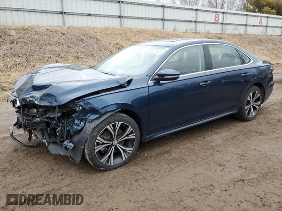 2021 Volkswagen Passat SE with VIN 1VWSA7A35MC012993, listed as a Copart auction lot 49927025 with 35,540 mi miles and Salvage title. Bid and sale history available at DreamBid. Image 1.