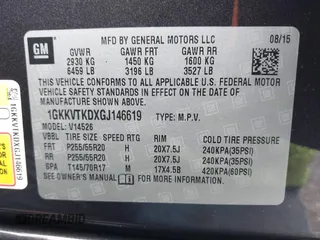 2016 GMC Acadia Denali z VIN 1GKKVTKDXGJ146619, wystawiony jako IAAI lot #39902882 z przebiegiem 123 957 mil mil oraz . Historia ofert i sprzedaży dostępna na DreamBid. Obrazek 9.