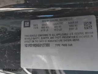 2016 Chevrolet Camaro 2LT with VIN 1G1FD1RS6G0127380, listed as a IAAI auction lot 41984666 with 228,802 mi miles. Bid and sale history available at carsss.com. Image 9.