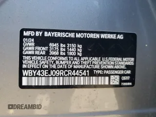 2024 BMW i7 eDrive50 z VIN WBY43EJ09RCR44541, wystawiony jako Copart lot #79568514 z przebiegiem 520 mil mil oraz Szkody całkowita. Historia ofert i sprzedaży dostępna na DreamBid. Obrazek 12.