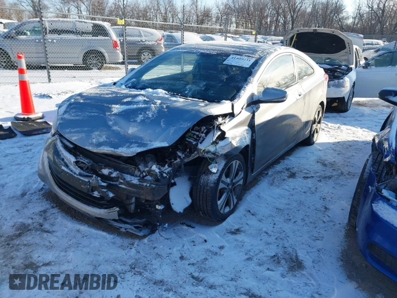 2013 Hyundai Elantra Coupe SE with VIN KMHDH6AE8DU009840, listed as a IAAI auction lot 41409231 with 176,445 mi miles. Bid and sale history available at carsss.com. Image 2.