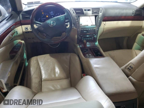 2009 Lexus LS 460 with VIN JTHCL46F695002017, listed as a Copart auction lot 50316845 with 155,715 mi miles and Salvage Title. Bid and sale history available at DreamBid. Image 8.