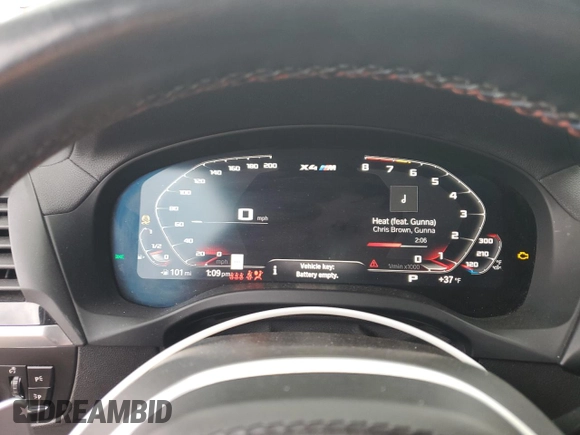 2021 BMW X4 M z VIN 5YMUJ0C03M9F20053, wystawiony jako Copart lot #87595845 z przebiegiem Nie podano mil oraz Szkody całkowita. Historia ofert i sprzedaży dostępna na DreamBid. Obrazek 9.