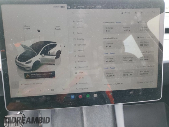 2022 Tesla Model Y Long Range z VIN 7SAYGDEE3NF481660, wystawiony jako Copart lot #54398215 z przebiegiem 48 587 mil mil oraz Szkoda całkowita • Salvage title. Historia ofert i sprzedaży dostępna na DreamBid. Obrazek 9.