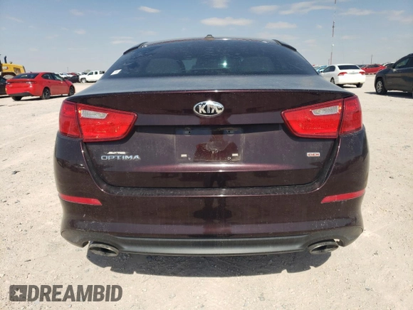 2014 Kia Optima LX with VIN 5XXGM4A76EG337882, listed as a Copart auction lot 53043565 with 98,142 mi miles and Salvage Title. Bid and sale history available at carsss.com. Image 6.