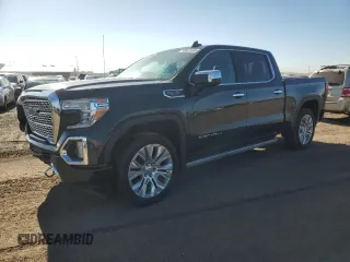 2020 GMC Sierra 1500 Denali with VIN 1GTU9FEL0LZ308279, listed as a Copart auction lot 58601625 with 75,361 mi miles and Salvage title. Bid and sale history available at DreamBid. Image 1.