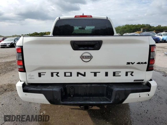 2023 Nissan Frontier SV with VIN 1N6ED1EK2PN662733, listed as a Copart auction lot 71843834 with 31,652 mi miles and Salvage Title. Bid and sale history available at carsss.com. Image 6.