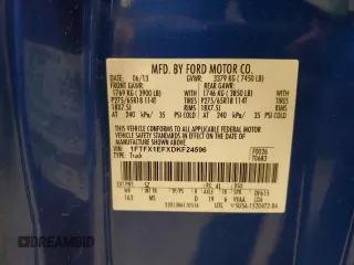 2013 Ford F-150 XL with VIN 1FTFX1EFXDKF24596, listed as a Copart auction lot 58625055 with 45,676 mi miles and Clean title. Bid and sale history available at DreamBid. Image 12.
