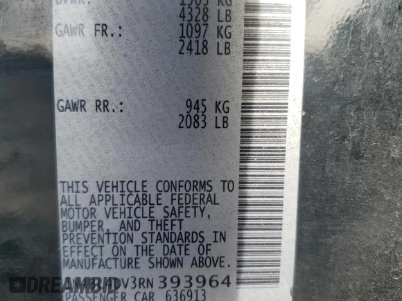 2024 Nissan Altima SV with VIN 1N4BL4DV3RN393964, listed as a Copart auction lot 47564785 with 24,001 mi miles and Salvage Title. Bid and sale history available at DreamBid. Image 13.