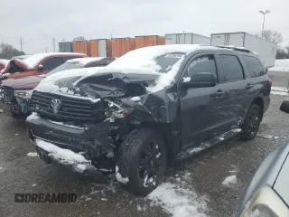 2019 Toyota Sequoia SR5 with VIN 5TDBY5G15KS173235, listed as a Copart auction lot 82596994 with 0 mi miles and Salvage Title. Bid and sale history available at carsss.com. Image 1.