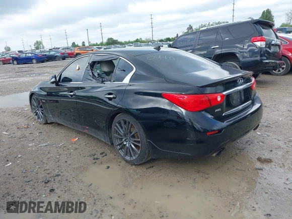 2016 Infiniti Q50 Red Sport 400 with VIN JN1FV7AR9GM450446, listed as a IAAI auction lot 42178095 with 121,981 mi miles and . Bid and sale history available at DreamBid. Image 3.